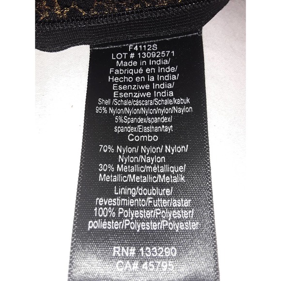 MARCHESA Sz 4 Black & Gold Metallic Ruffled Peplum Top - Picture 9 of 9